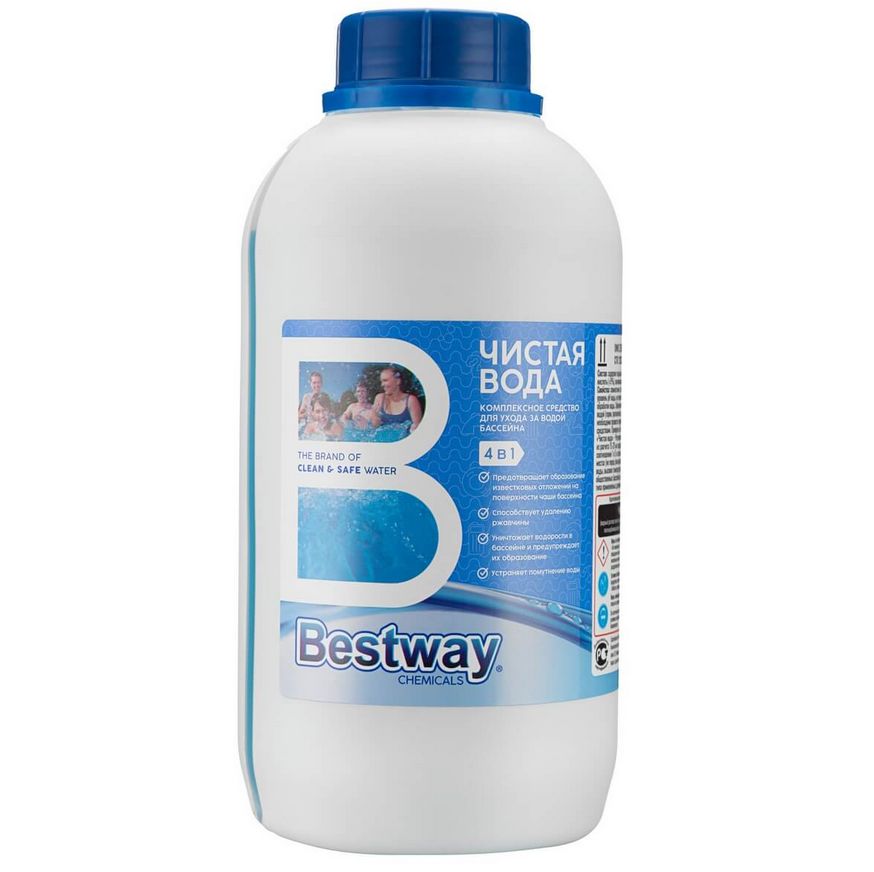 Водные средства. Bestway чистая вода 4в1 0,75л. Чистая вода 4 в 1 Bestwаy Chemicals 0.75 мл. Bestway чистая вода 4 в 1. Вода в бассейне.